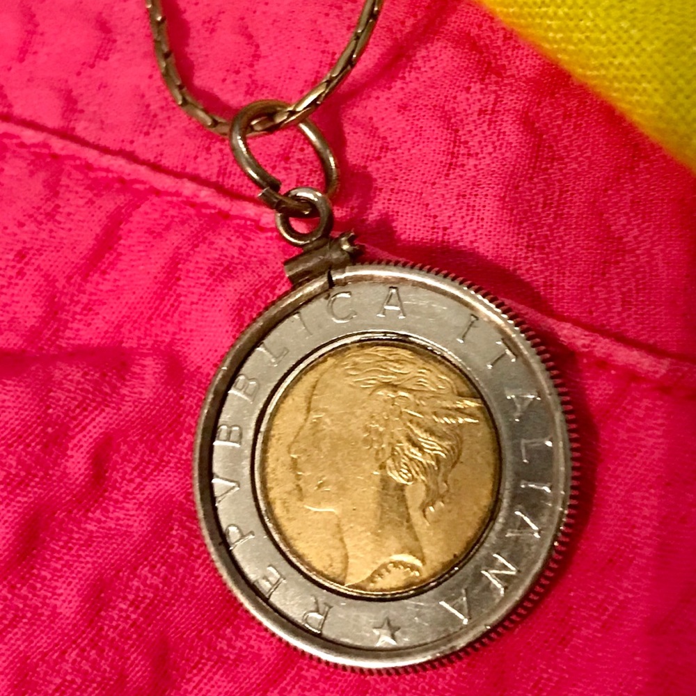 Coin necklace /Italian Lira